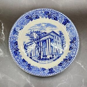 Virginia Historic Blue and White Coaster Plate
